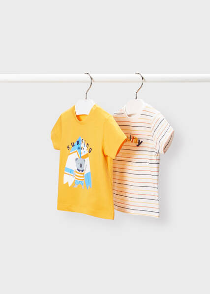 Bebé menino-Camiseta manga curta-Set 2 camisetas m/curta risca