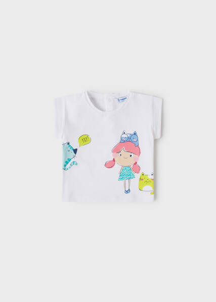 Bebé menina-Camiseta manga curta-T´shirt menina gatos
