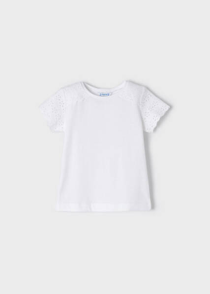 Menina-Camiseta manga curta-Camiseta bordados